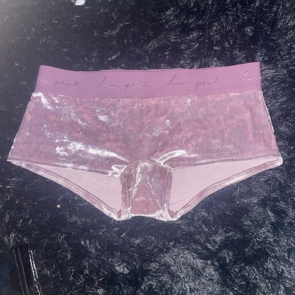 PINK Victoria's Secret Velvet Purple Panties